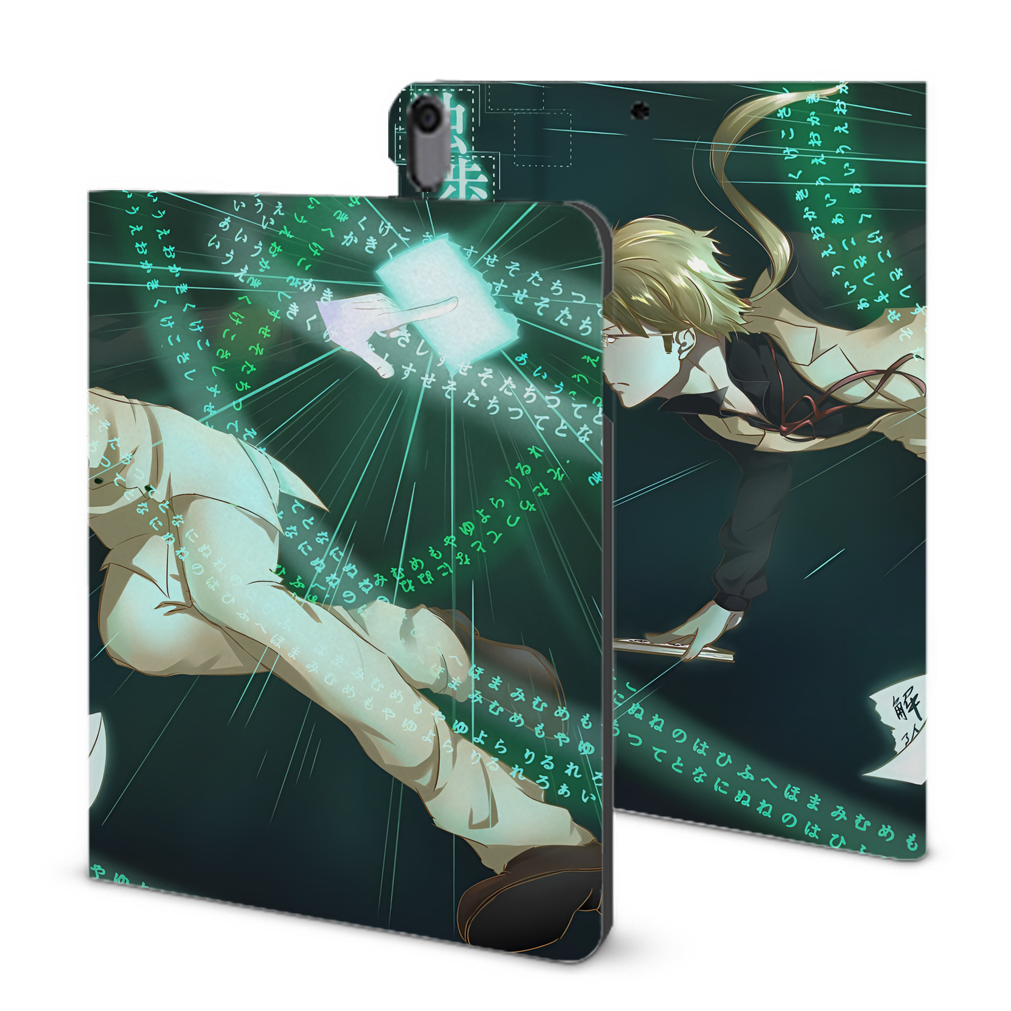 （画像用） 文豪ストレイドッグス Bungo Stray Dogs IPad ケース ブック型 PUレザー TPU 耐衝撃 軽量 薄型 ペン収納なし 全面保護 IPad 各モデル対応